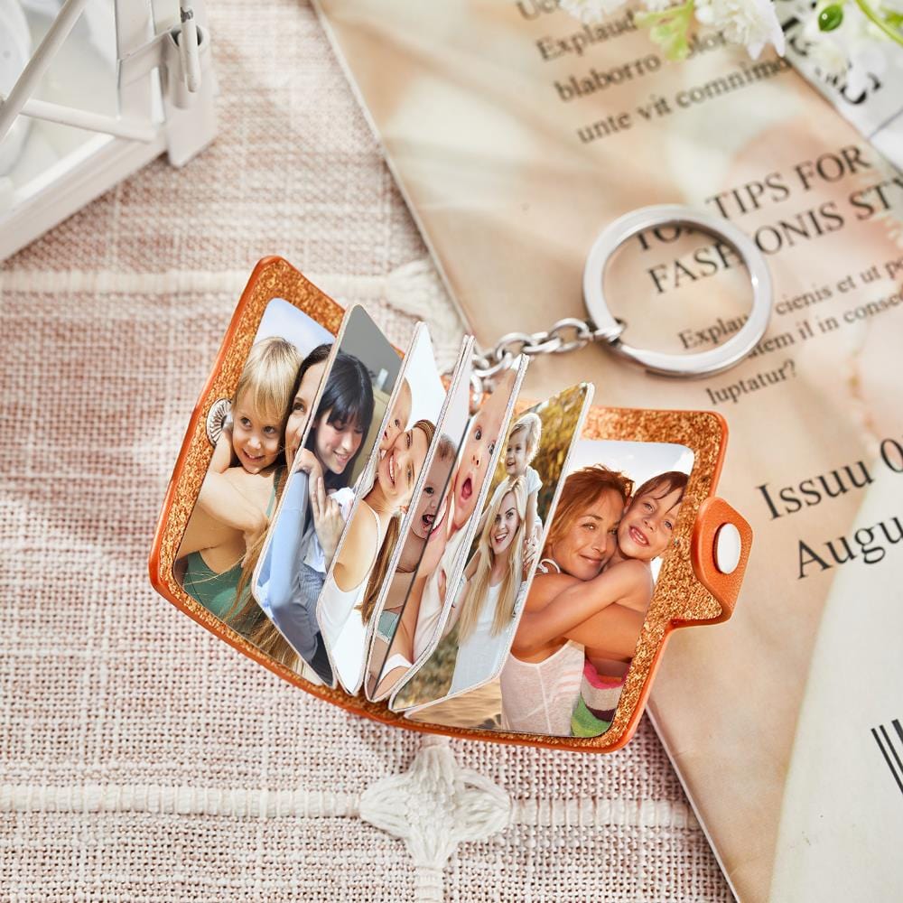 Custom Photo Album Keychain Leather Photo Keychain Christmas Gifts for Mom - Image 2