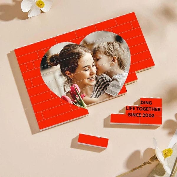 Personalized Collage Photo Building Blocks Square Shape Building Bricks Gift for Him