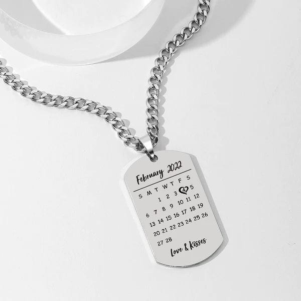 Photo Engraved Necklace with Date Custom Necklace Gift For Couple - Image 3