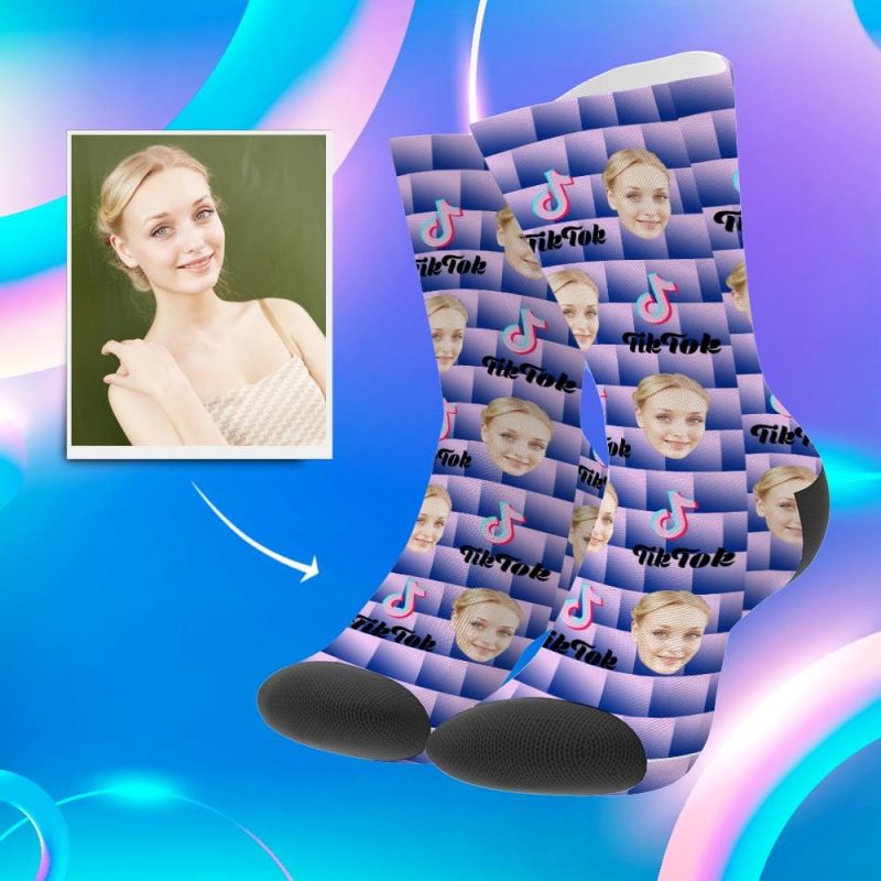 Tiktok Socks With Your Face on Them Gifts For TikTok Fans 3 Sizes Christmas Gift