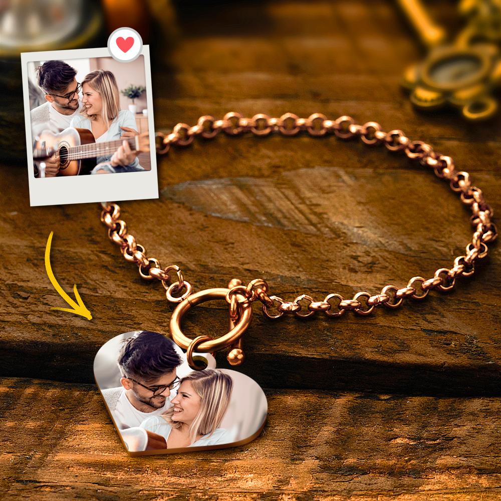 Custom Heart Engraved Bracelets Magnetic Bracelets Gift for Couple - Image 4
