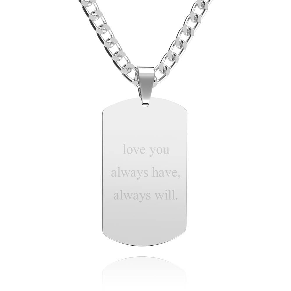 Men's Photo Tag Necklace with Engraving Stainless Steel - Image 2