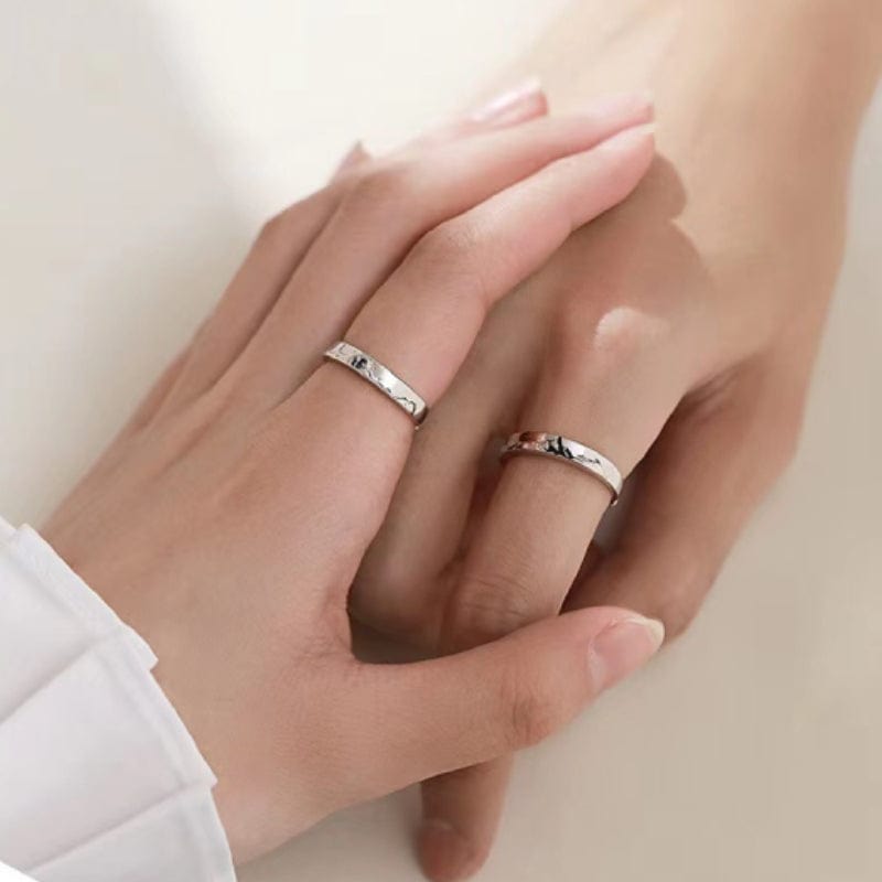 Mountain Ocean Couple Rings Matching Adjustable Ring Jewelry Gift for Lovers - Image 3