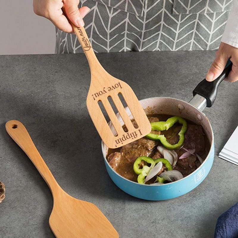 Custom Grill Spatula Personalized Wooden Spatula Kitchen Gifts For Her
