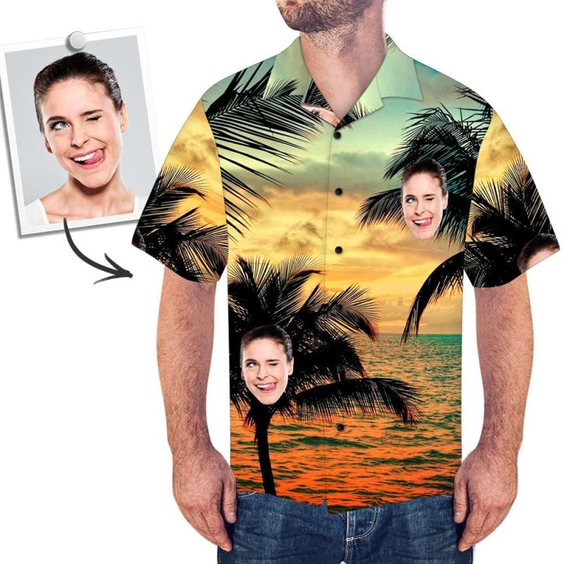 Custom Hawaiian Shirts with Face – Sunset