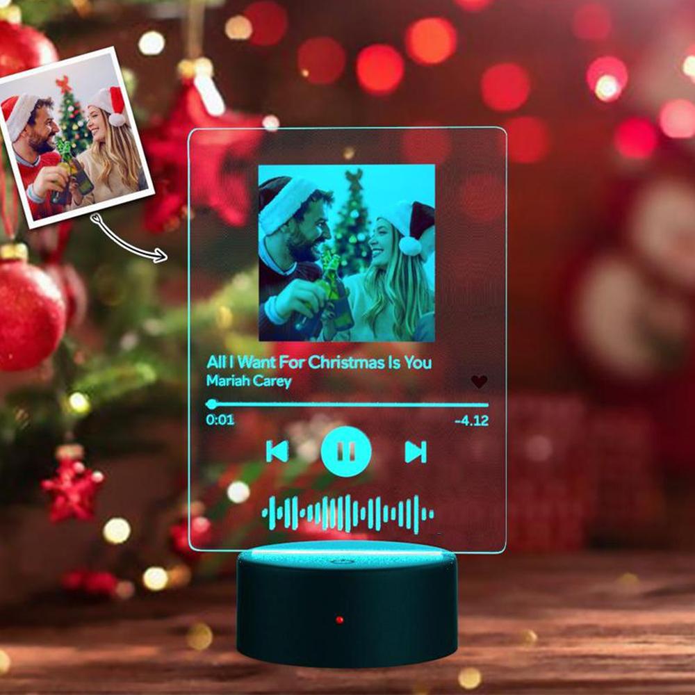 Custom Photo Music Plaque Lamp Christmas Gifts for Family - 7 Colors