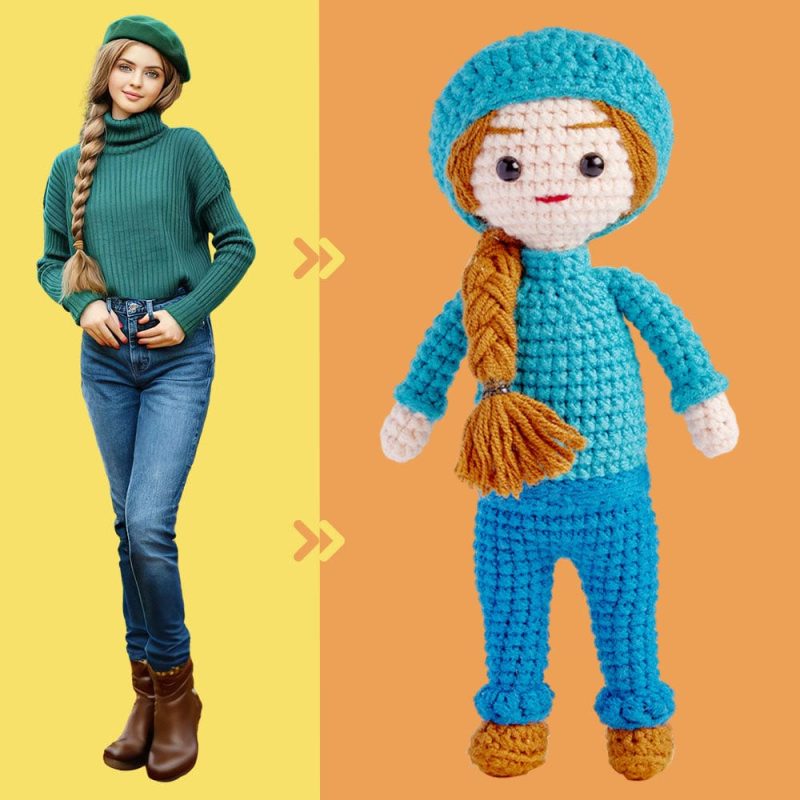 Custom Crochet Doll Personalized Gifts Handwoven Mini Look alike Dolls – Beautiful Woman Doll
