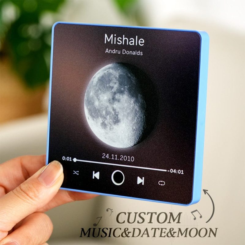 Customized Album Fridge Magnet Personalized Moon Phase Music Fridge Magnet Can Play Songs and Adjust Volume