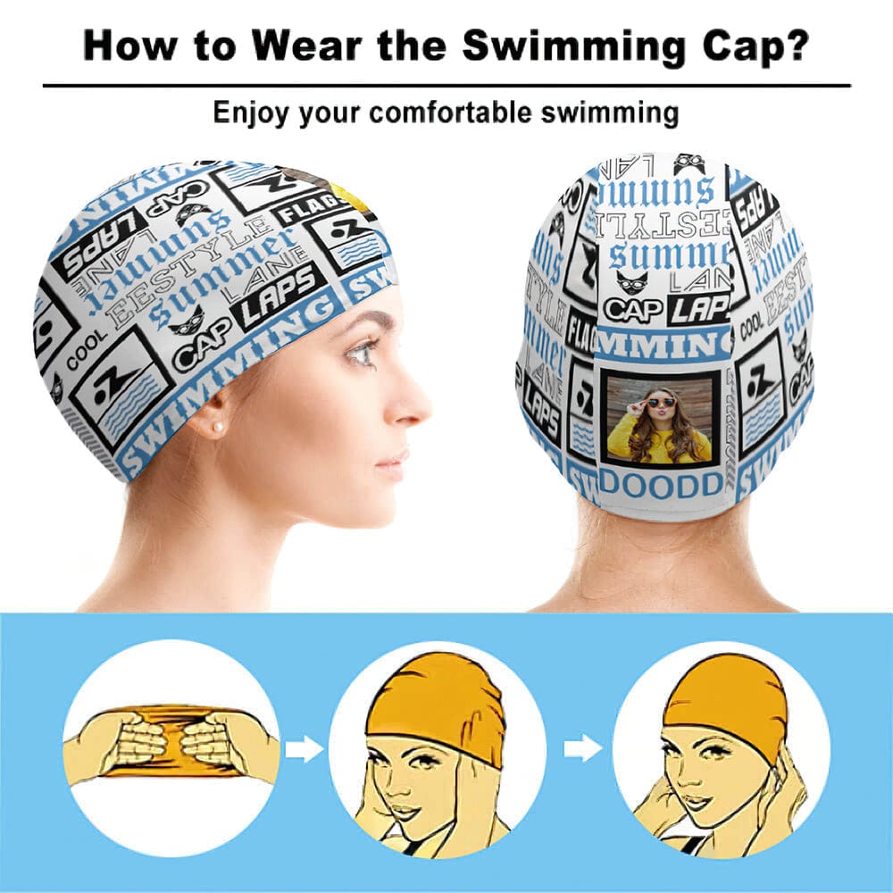 Custom Logo Swimming Cap Custom Swimming Caps Swimming Hats for Her - Image 5