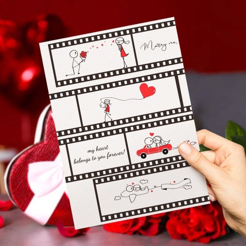 Custom Birthday Card for Boyfriend Boy Meet Girl Card Comic Greeting Card
