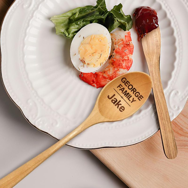 Engraved Wooden Spoon Custom Gifts For Family Name Engraved