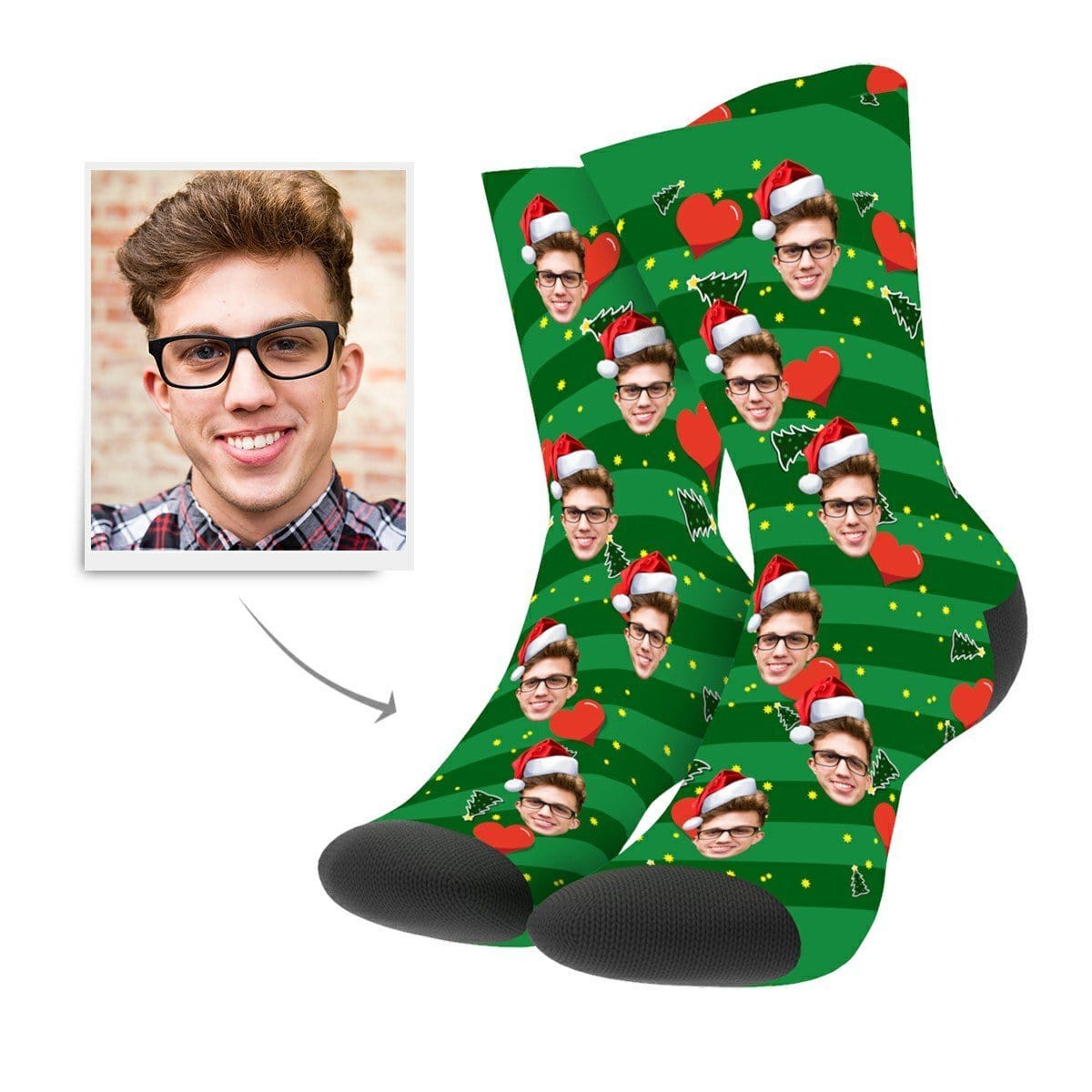 Custom 3D Preview Heart Socks Christmas Sock - Image 2