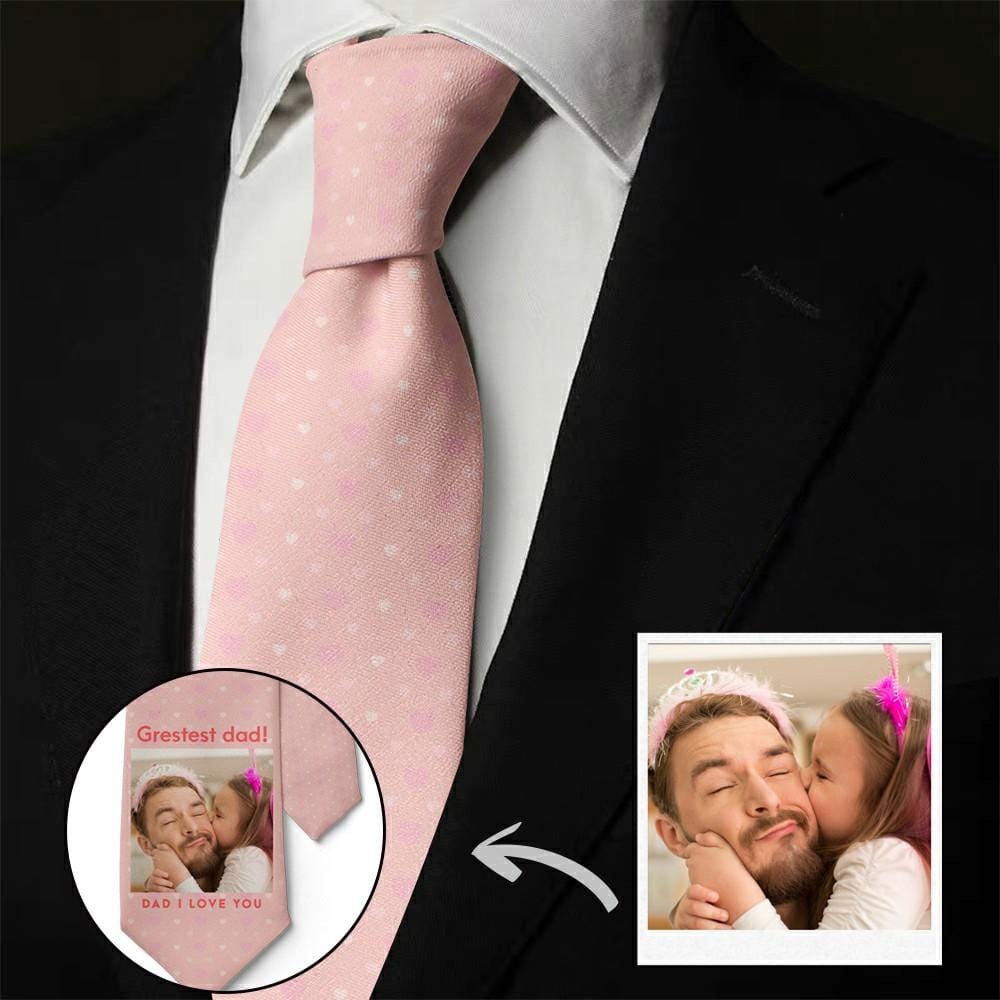 Father's Day Ties Father's Day Gift From Daughter Custom Tie - "Greatest Dad" - Image 2