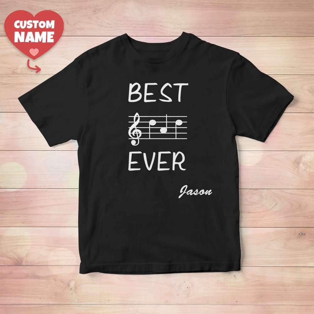 Father's Day Gift For Music Lover Personalized T-shirt - "Best Dad Ever" - Image 3