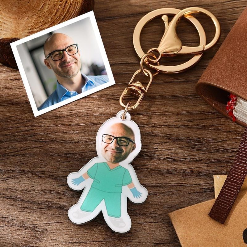 Acrylic Face Keychain Custom Keyrings Gifts for Kids – Scrub Suit