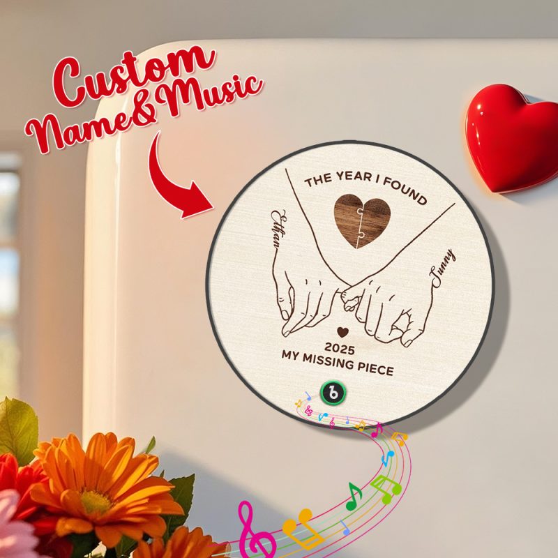 The Year I Found My Missing Piece Custom Photo Music Fridge Magnet Personalized Fridge Magnet Anniversary Gifts Gifts for Couples
