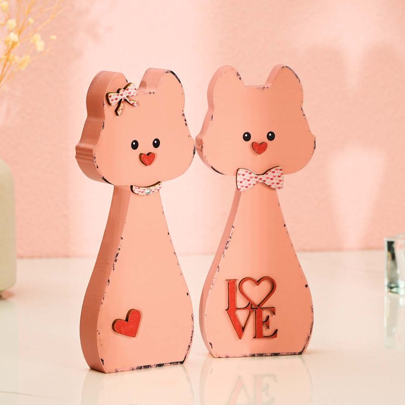 Wooden Couple Dog Home Decor Valentine’s Day Gift for Couple