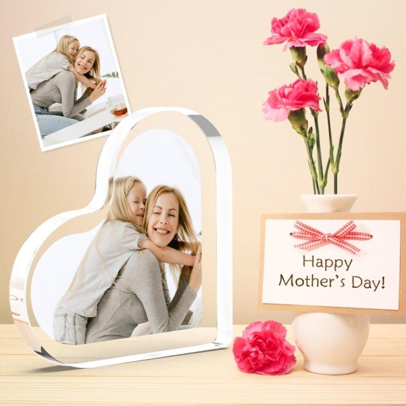 Memorial Gifts For Loss Of Mother Picture Frame Heart-shaped Photo Glass – Durable Acrylic Glass