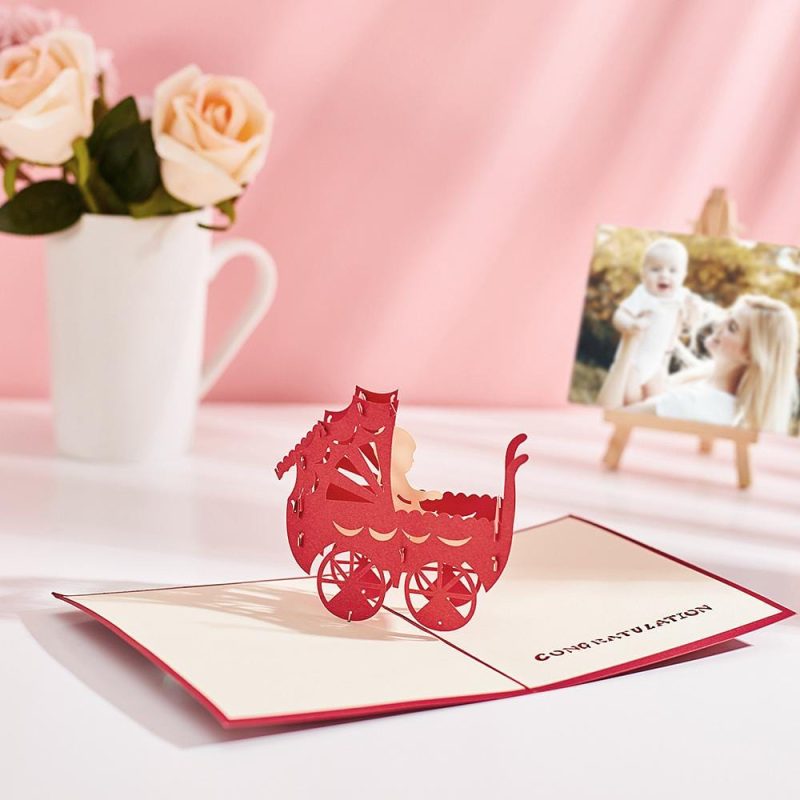 Baby Shower Card – 3D Card with Baby Stroller