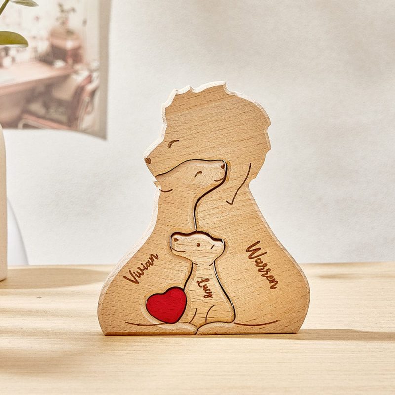 Wooden Lions Puzzle Personalized Family Names Puzzle Home Decor Gifts