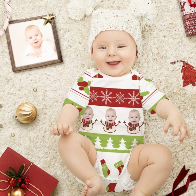 Custom Infant Christmas Pajama Baby’s First Christmas Outfit Christmas Gifts For Newborn
