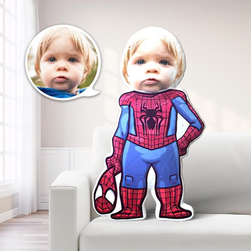Spider Man Photo Pillow Boy Face Minime Pillow Gifts for Him