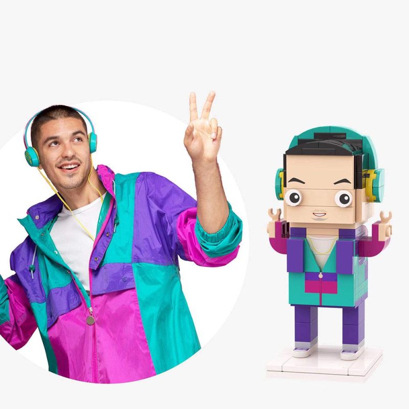 Full Body Customizable 1 Person Custom Brick Figures Gift For Music Lover (Not Assembled)