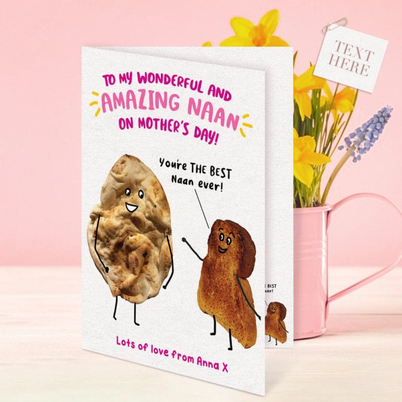 Custom Mother’s Day Greeting Card You’re The Best Naan Ever Card Gifts For Mother
