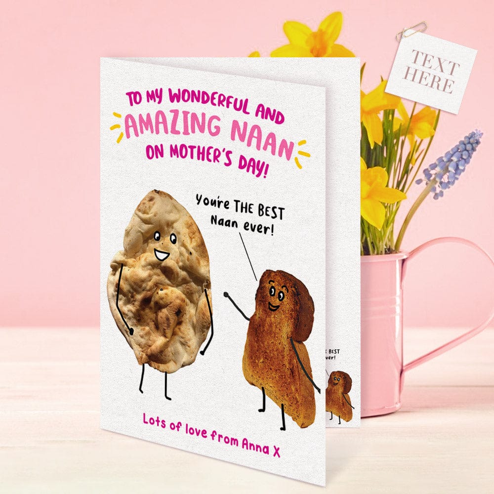 Custom Mother's Day Greeting Card You're The Best Naan Ever Card Gifts For Mother