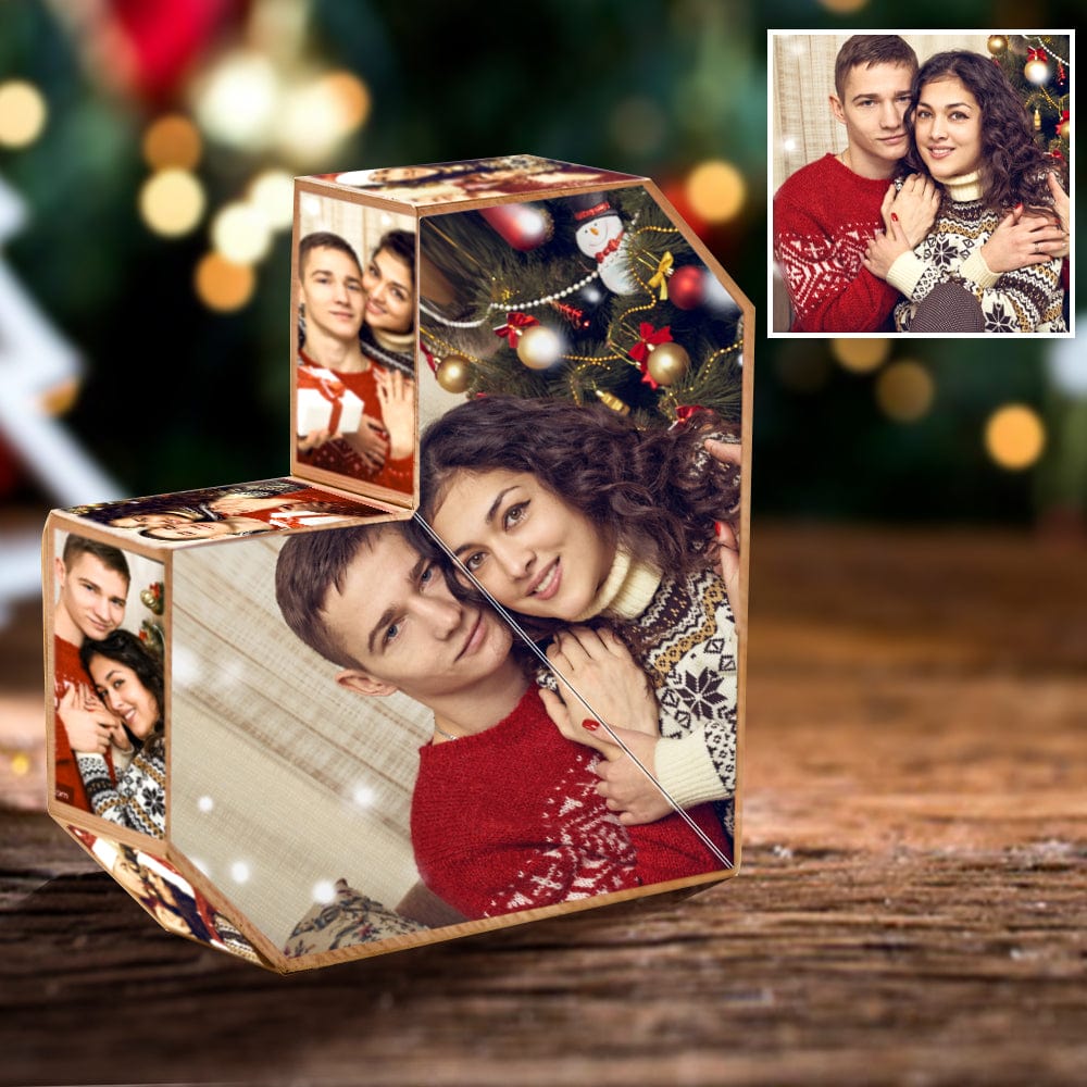 Custom Photo Rubic's Cube Multiphoto Colorful Wooden Rubic's Cube Christmas Gifts For Couple