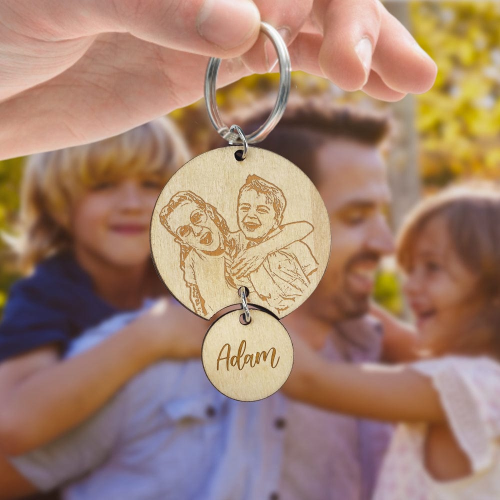 Personalized Photo Name Keychain The World's Best Dad Keychain Father's Day Birthday Gift for Dad Grandpa - Image 2