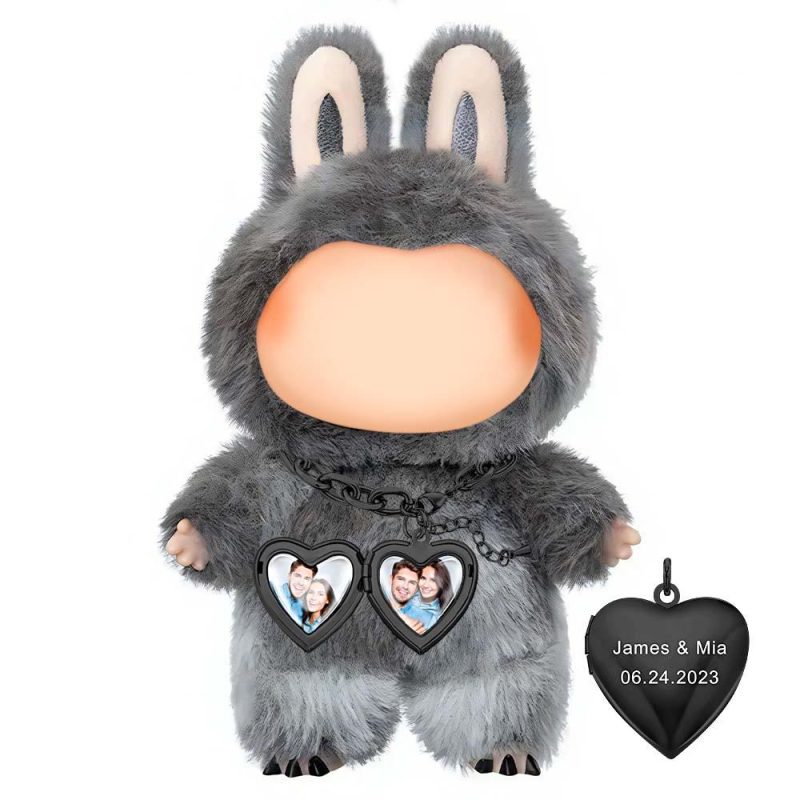 Custom Necklace for Labu Personalized Heart Locket Necklace Vintage Adjustable Link Necklace Gifts Monster Doll Necklace