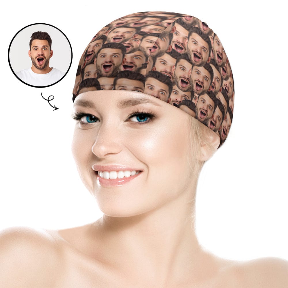 Personalized Funny Face Swim Caps Custom Swimming Cap Gift For Her - Image 2