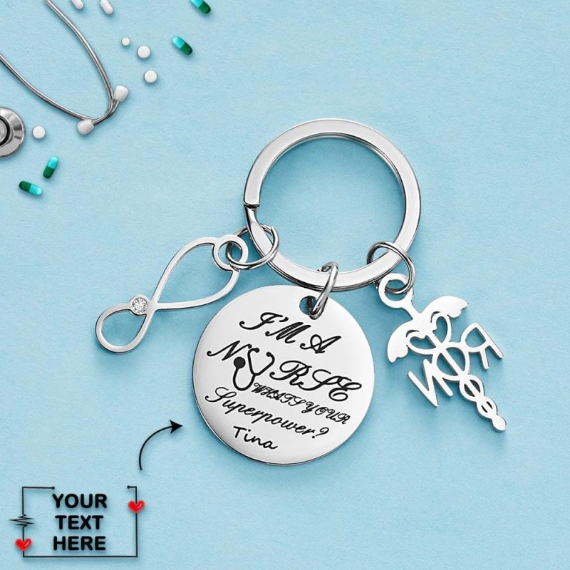 Nurse Graduation Gifts Custom Engraved Keychain