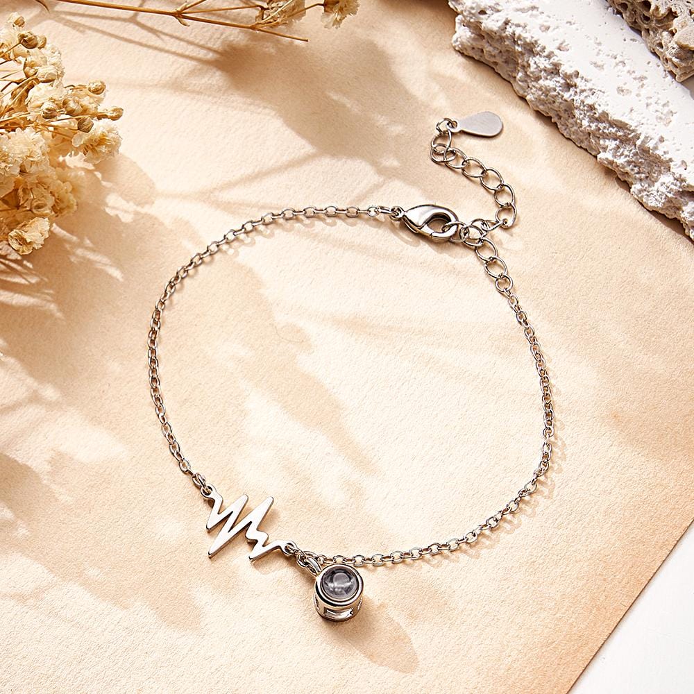 Custom Projection Bracelet Love Electrocardiogram Gift for Her - Image 2