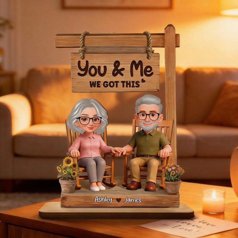 Personalized 2 Layer Wooden Plaque Rocking Chair Couple You Me We Got This Unique Romantic Gift For Husband Or Wife 9