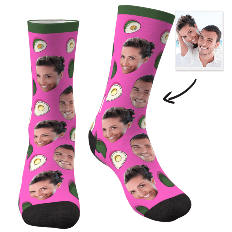 Avocado Sock Custom Socks with Face Christmas Gift