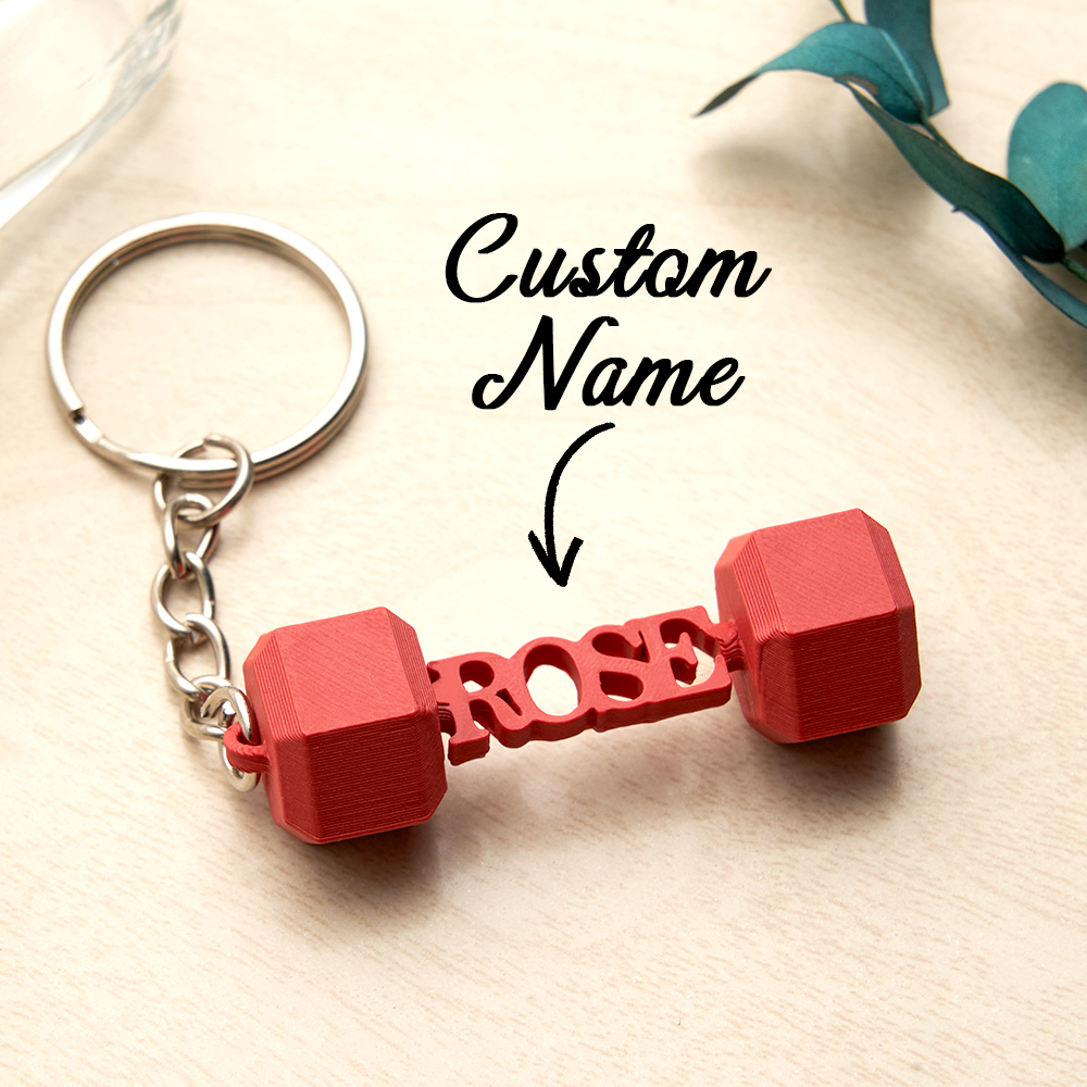 Personalized Name Dumbbell Keychain Gym Motivation Gifts - Image 2