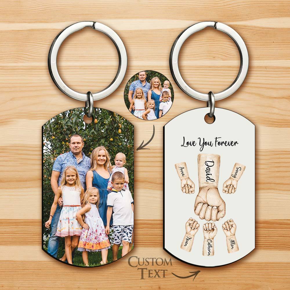 Custom Bump Keychain Best Dad Ever Keychain Photo Keyring Fathers Day Gift - Image 2