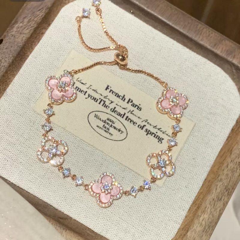 Sakura Bracelet Dainty Cherry Blossom Charm Gift for Her