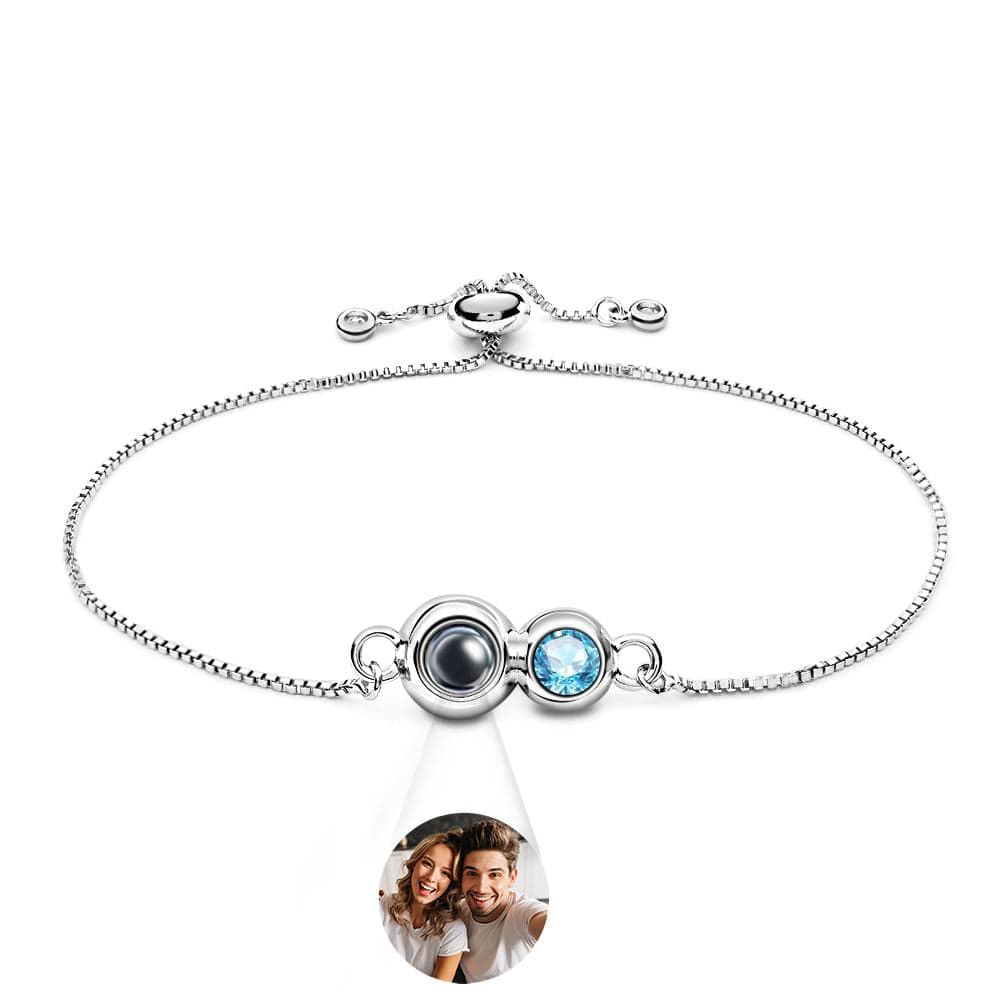 Custom Projection Birthstone Bracelet Simple Projection Bracelet Unique Gift for Her
