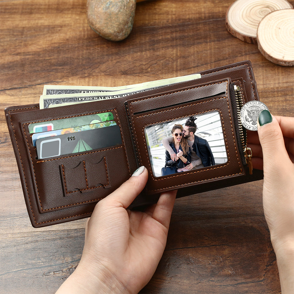 Custom Men's Photo Wallet Brown Gift For LGBT - Image 2