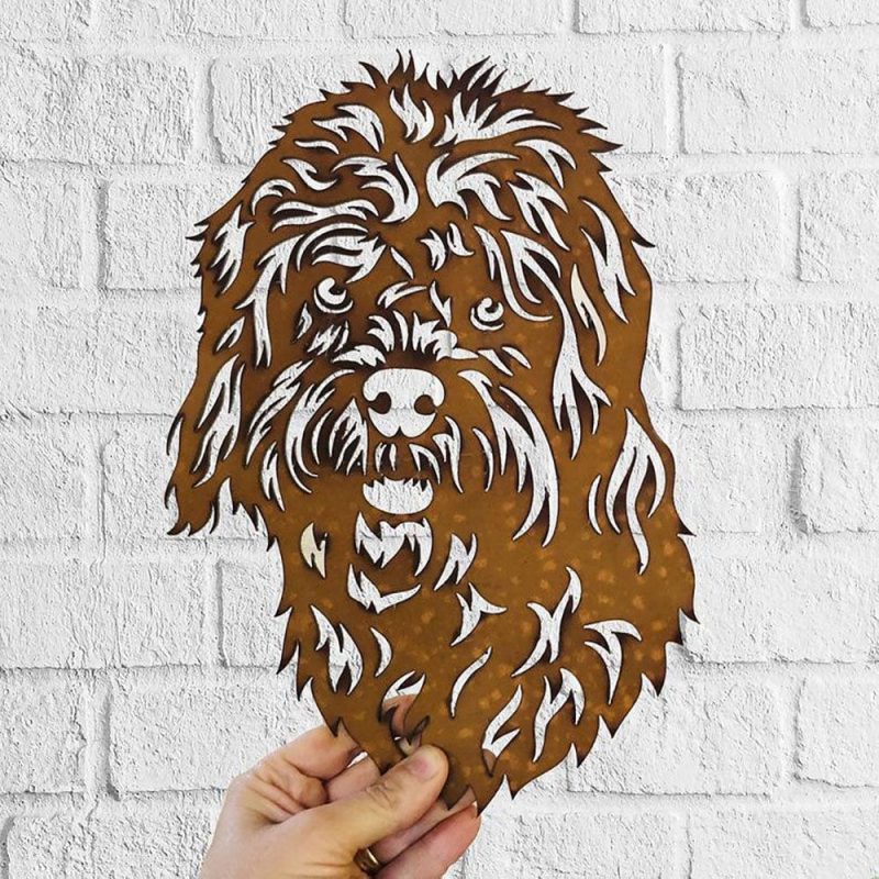 Dog Metal Wall Art Dandie Dinmont Terrier Hanging Home Decor Puppy Pet