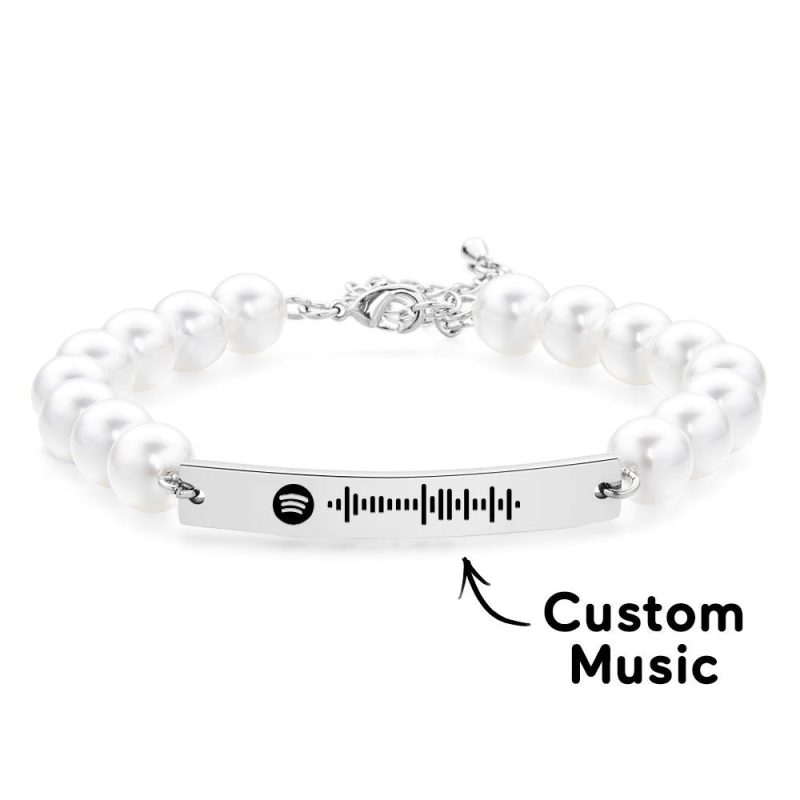 Custom Necklace for Labu Scannable Spotify Code Necklace Monster Doll Necklace Pearl Love Gift