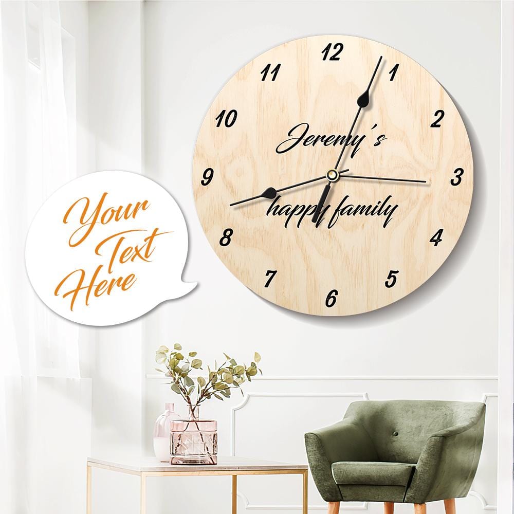 Engraved Wall Clock Round Warm Style 9.84*9.84in