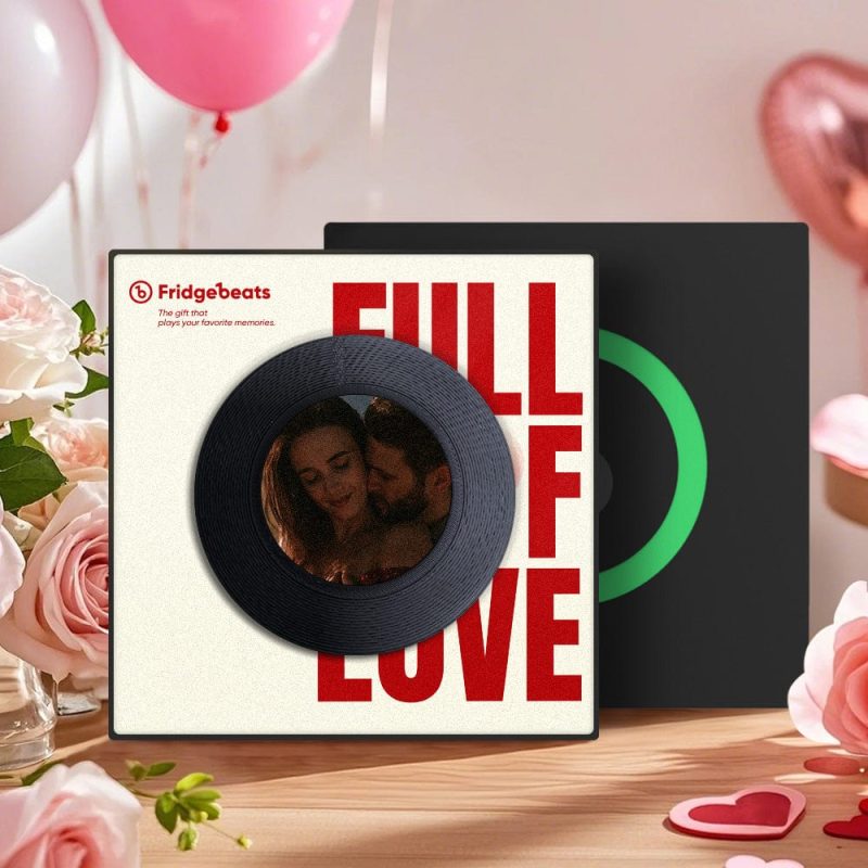 Custom Music & Photo Fridge Magnet Can Customize 1-6 Vinyl and Songs
