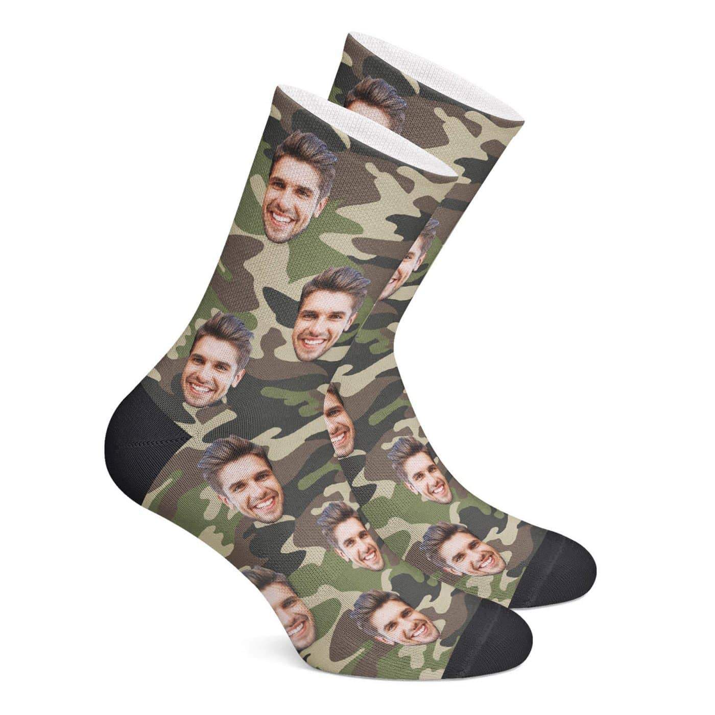 Custom Photo Socks Camo Style Face Mash Socks