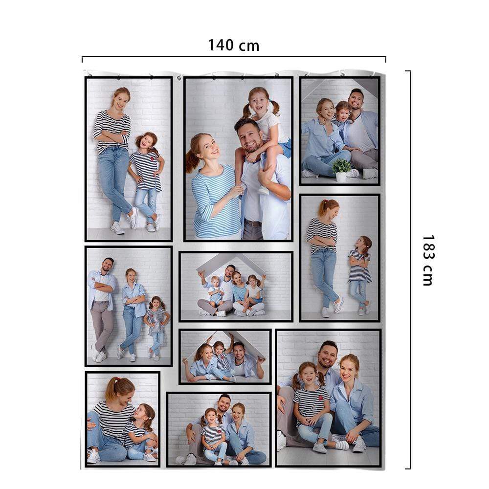 Custom Shower Curtains Picture Bathroom Curtains Waterproof Family Christmas Gift - Image 4