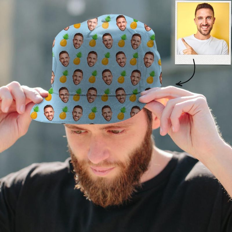 Custom Face Cap Unisex for Summer Cap for Travel Pineapple Cap