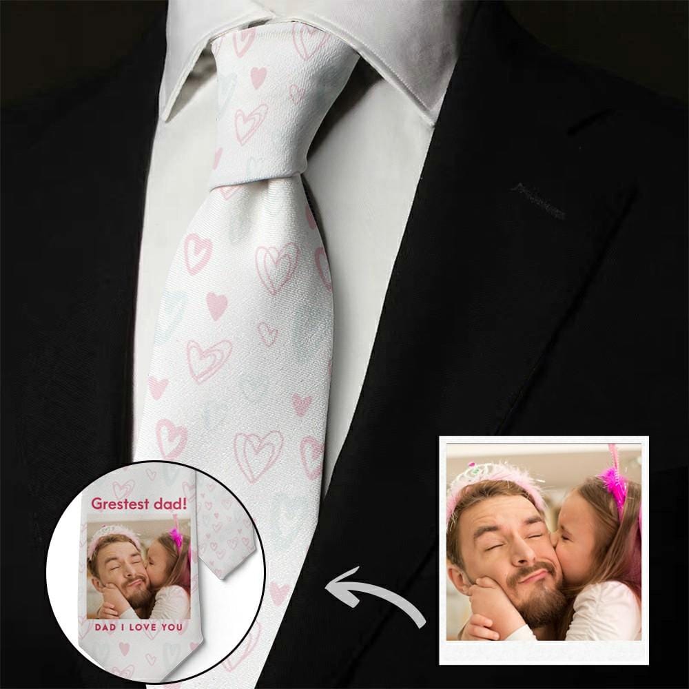 Father's Day Ties Custom Necktie Photo Tie Father's Day Gift - Image 2